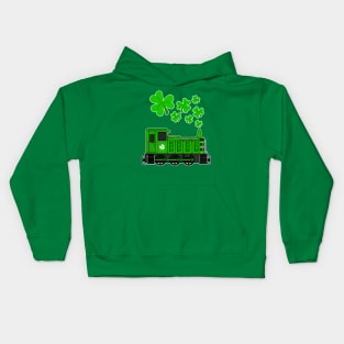 St. Patrick's Day Train Diesel Shunter Railroad Enthusiast Kids Hoodie